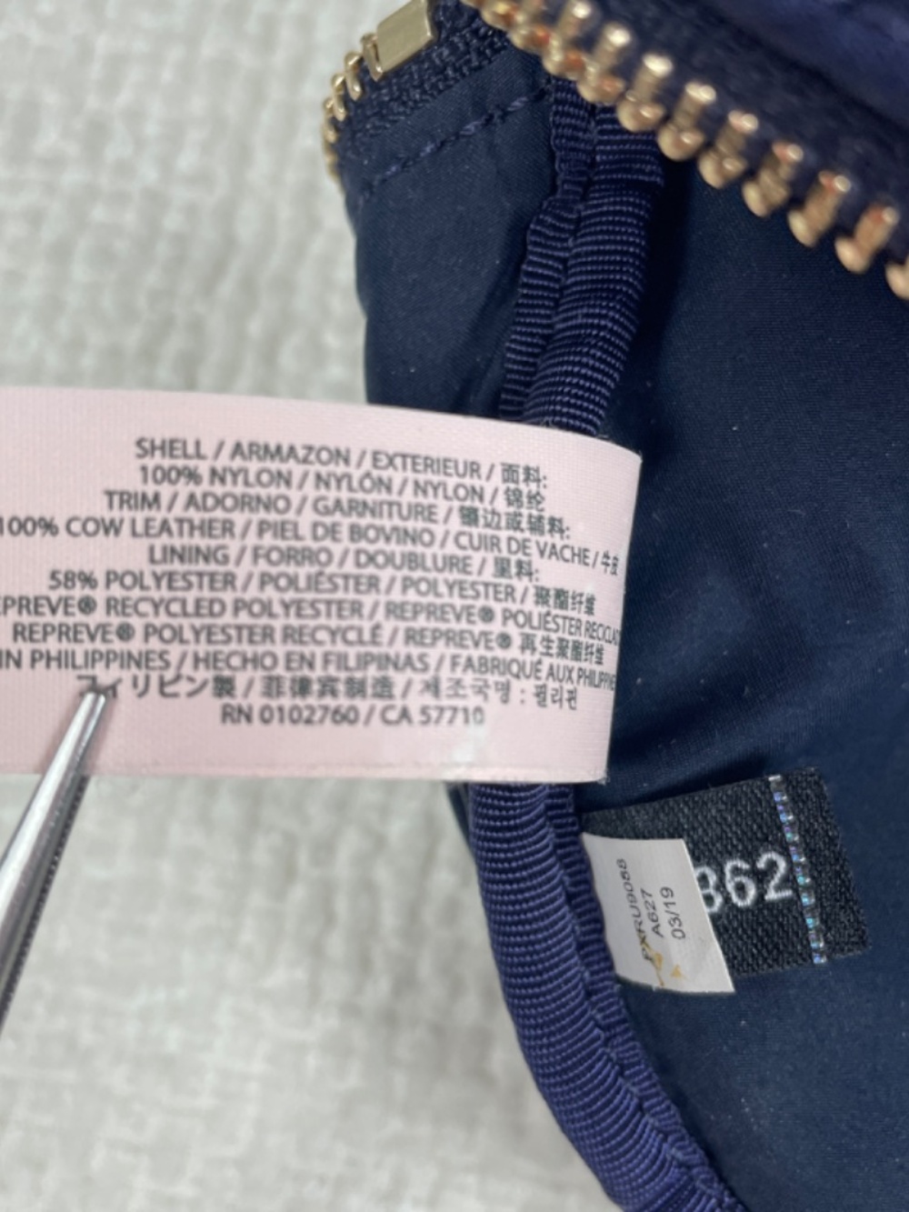 kate spade NY “Watson Lane-Betty” Rich Navy Nylon Belt Bag - Picture 5 of 13